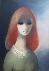 Portrét ženy s červenými vlasmi
