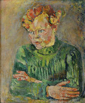 Portrét ženy v zelenej blúzke