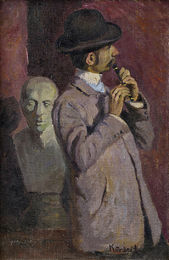 Muž hrajúci na flaute (Vernisáž)