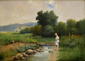 Dievčatko pri potoku