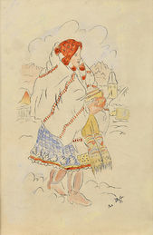 Žena vo vlniaku (Ilustrácia)