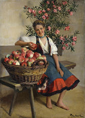 Dievča s košíkom jabĺk