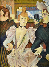 La Goullue s dvoma ženami vstupuje do Moulin Rouge (podľa Toulouse - Lautreca)
