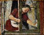 Žena (Pri umývaní okna)