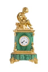 Malachitové hodiny v štýle Napoleóna III