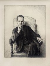 Portrét sediaceho muža