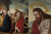 Gotická tabuľová maľba Ježiš sa lúči so ženami v Bethánii