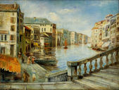 Pohľad na Grand Canale v Benátkach (od mostu Accademia)