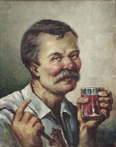 Muž s pohárikom a fajkou