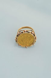 Prsteň so zlatou mincou Františka Jozefa I.