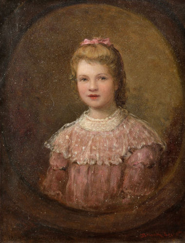 Portrét dievčatka v ružových šatách
