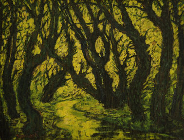 Jarný interiér lesa