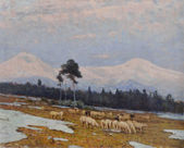 Tatranská krajina s ovcami (Predjarie)