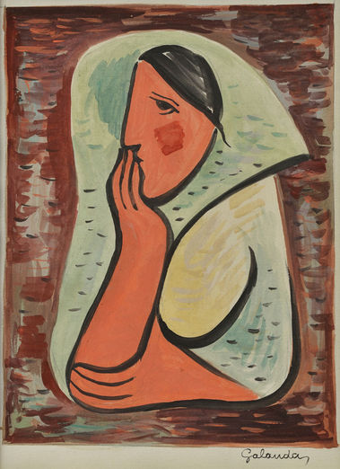 Žena s podopretou rukou