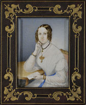 Portrét mladej dámy s podpretou rukou