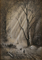 Lesné zátišie s lesnou zverou