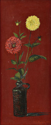 Žltá a červená chryzantéma