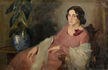 Portrét dámy v ružovom