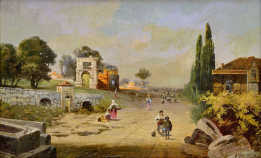 Prímorská krajina s figurálnou stafážou