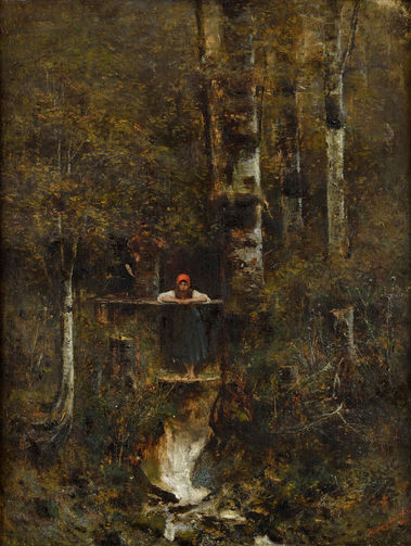 Dievča na lávke (Nad vodopádom)