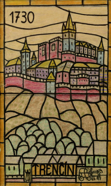 Trenčín 1730 (Návrh na vitráž)