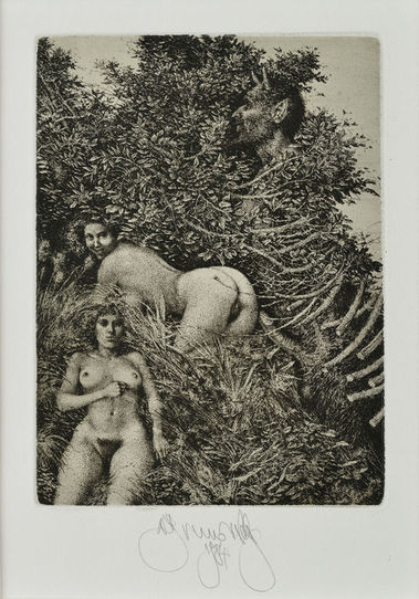 Satyr a dve nymfy