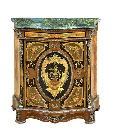 Konzola s maĽovaným kvetinovým motívom