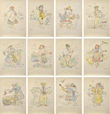 Važecký kalendár (súbor dvanástich kresieb)