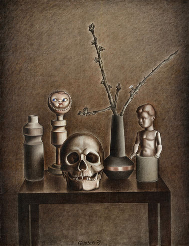 Zátišie s lebkou