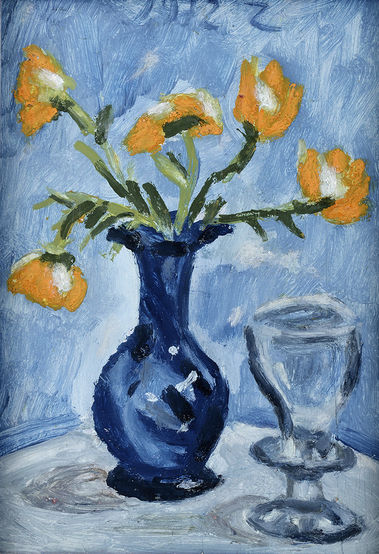 Kytica vo váze s pohárom