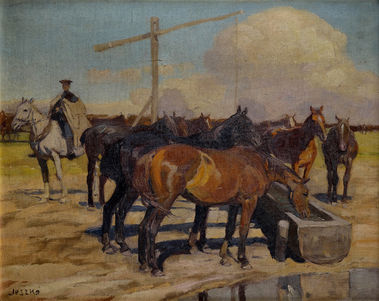 Napájanie koní na puste