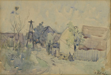 Dedina s telegrafným stĺpom