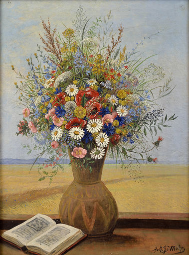 Kvetinové zátišie s knihou