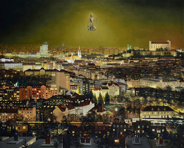 Ježiško so svätými zvieratkami nad Bratislavou