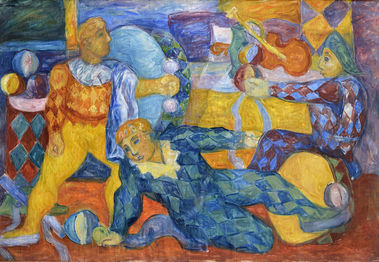 Traja klauni s loptou