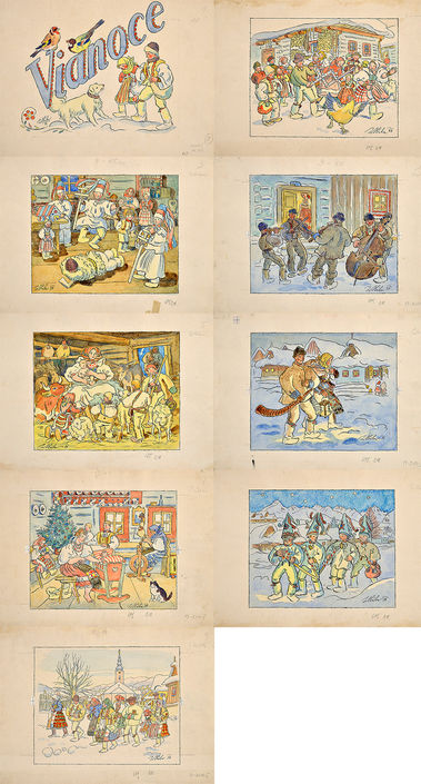 9 ilustrácií ku knihe Maľovaný rok (vyd. Mladé letá)