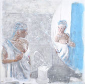 Modelka v ateliéri P. Matejku