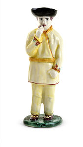 Muž s fajkou v kroji - Modra