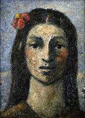 Dievča s kvetom vo vlasoch