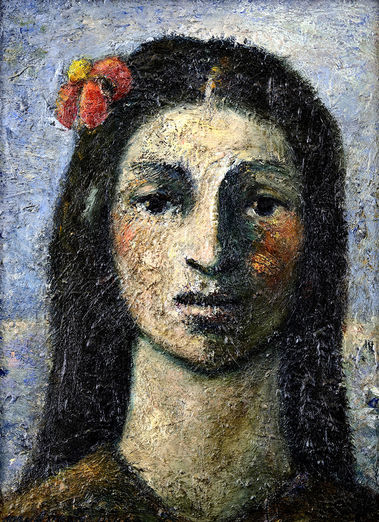 Dievča s kvetom vo vlasoch