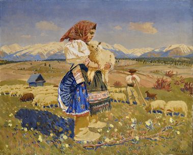 Važecké dievča s ovečkou