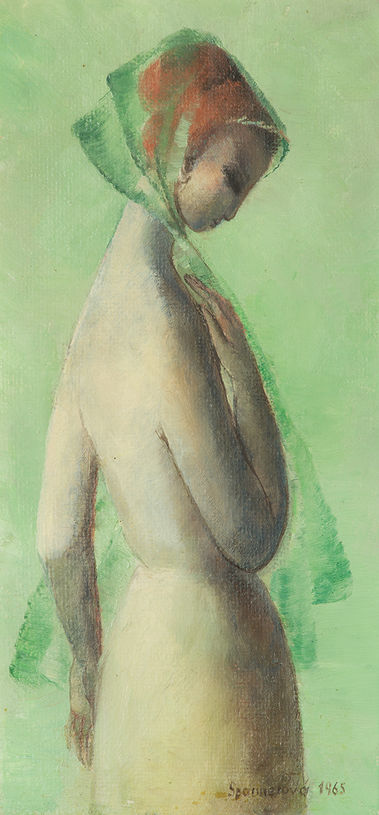 Žena so zeleným závojom