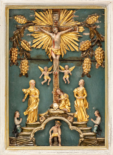 Kalvária (Scéna ukrižovania) s adorujúcimi baníkmi