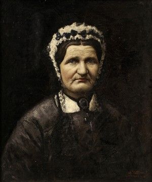 Portrét staršej dámy v šedom