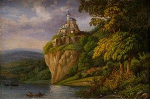 Romantická krajina s hradom