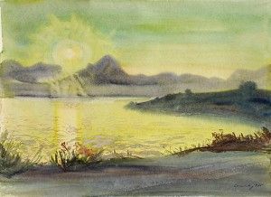 Východ slnka na Liptovskej mare