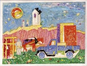 Za mestom (štúdia k obrazu)