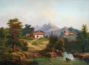 Romantická alpská krajina