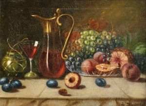 Zátišie s džbánom a ovocím