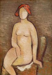 Sediaca (Akt ženy v červenom klobúčiku)